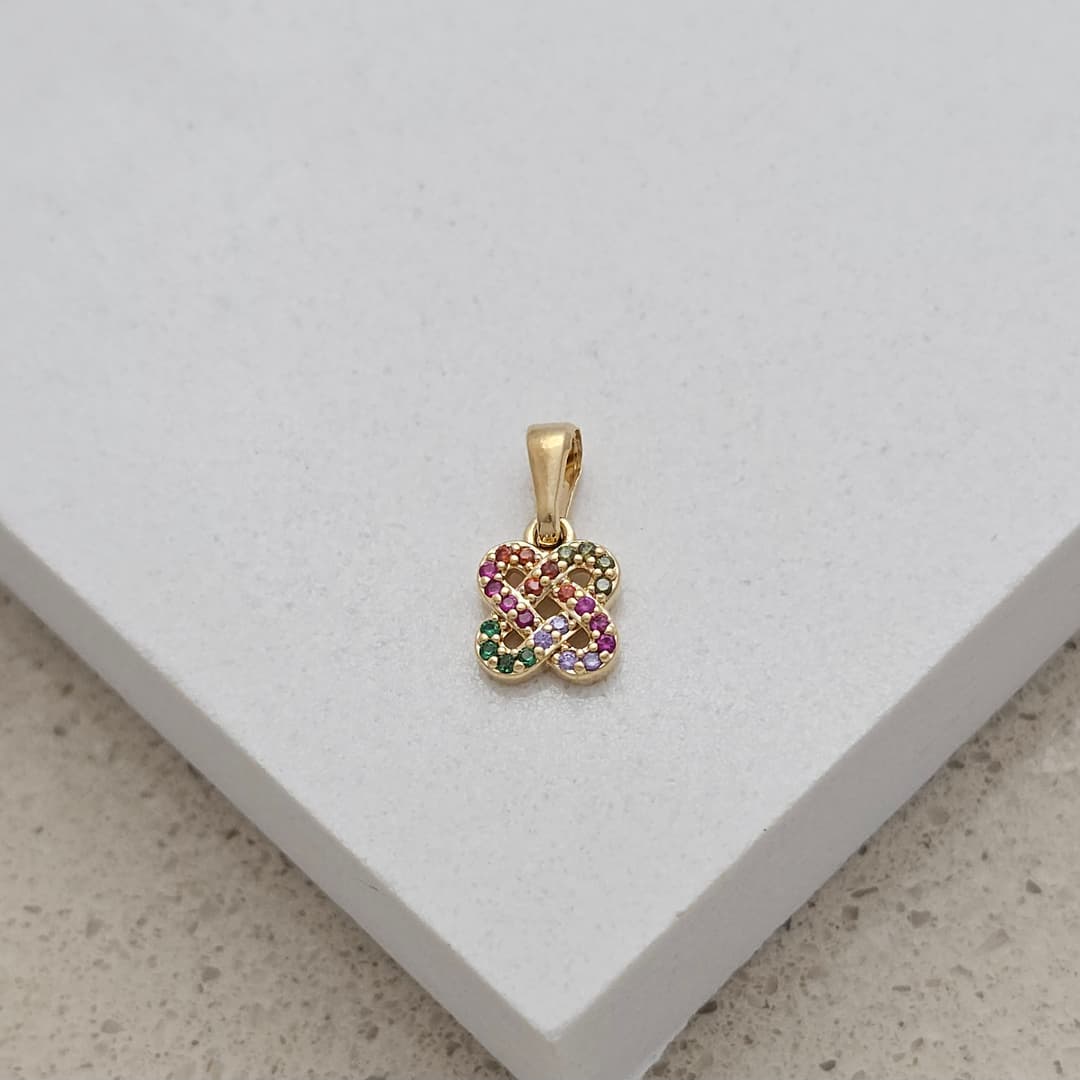 DIJE ENTRELAZADO MICROCIRCON COLORES